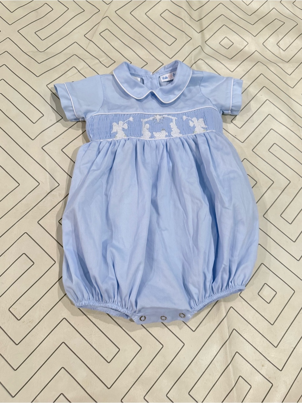 Lulu Bebe Blue Smocked Nativity Bubble